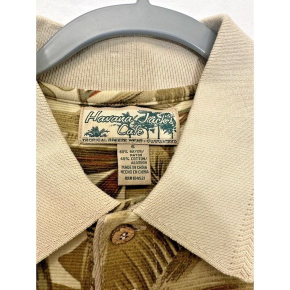 Havana Jacks Cafe Hawaiian Polo Short Sleeve Sz S Mens - Picture 3 of 7